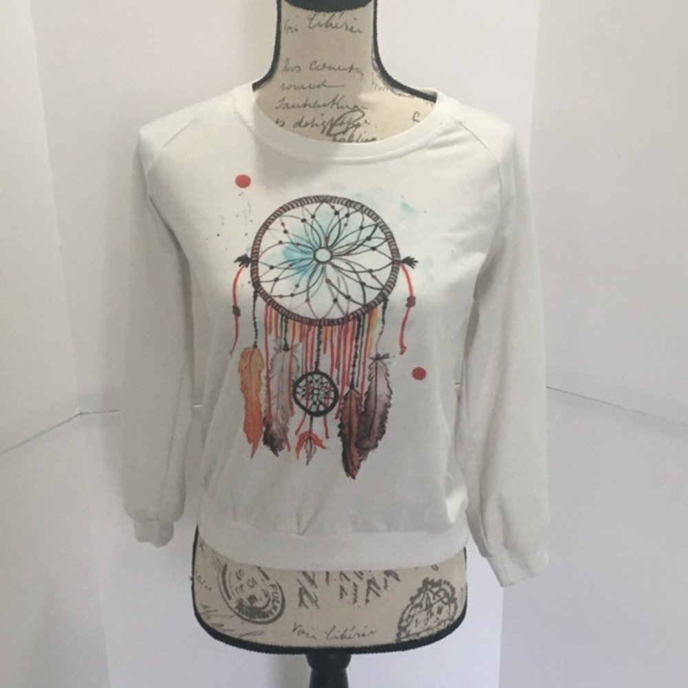 White Dreamcatcher Long Sleeve Sweater